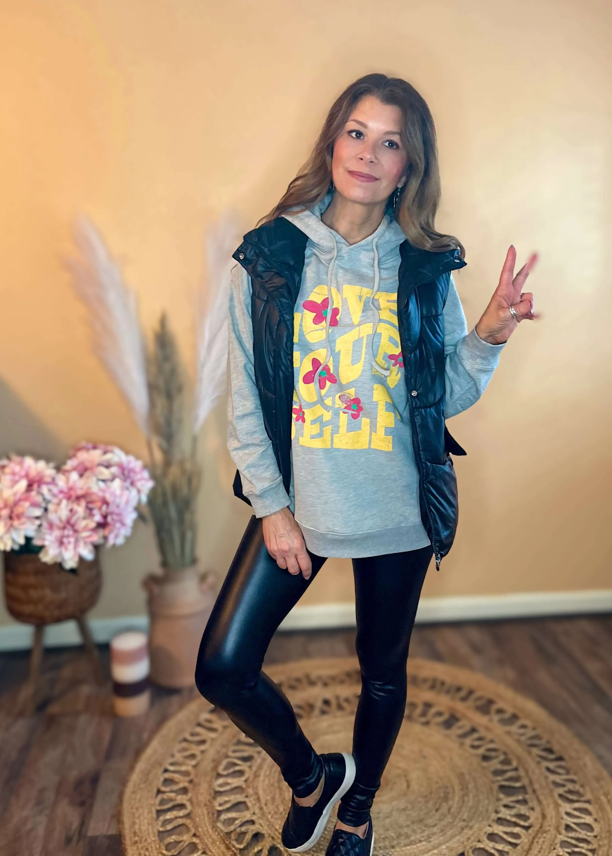 Love Yourself Vintage Graphic Hoodie