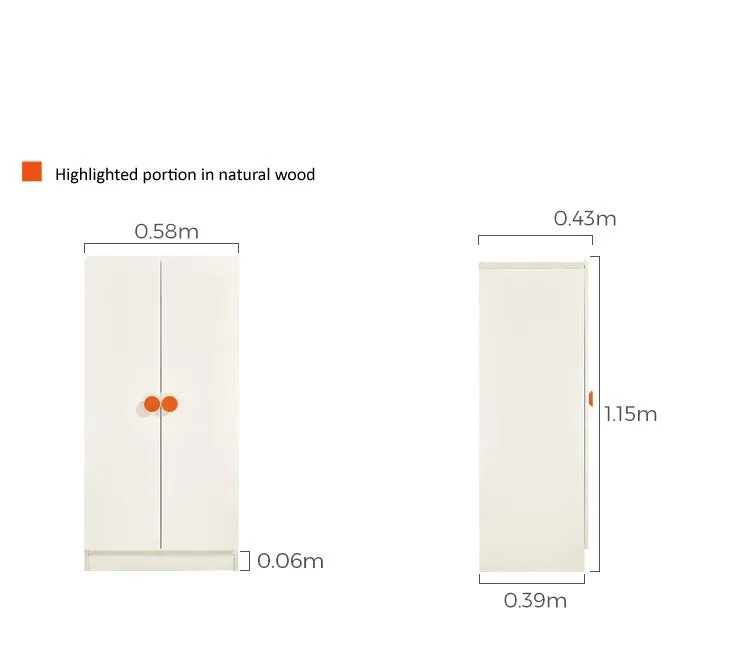 Lucas Kids White Wardrobe Cabinet