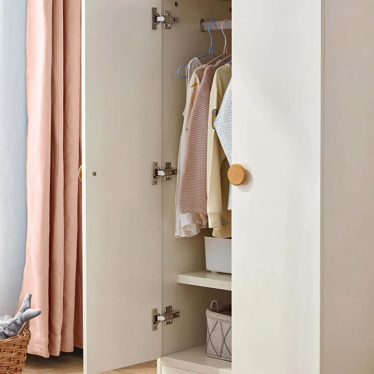 Lucas Kids White Wardrobe Cabinet