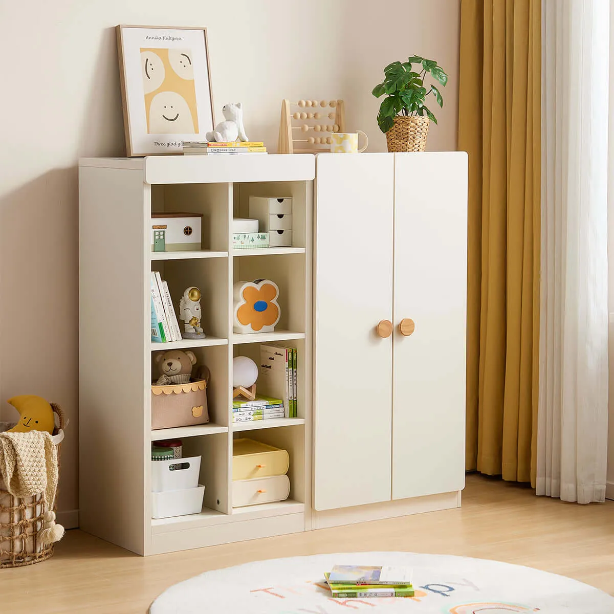 Lucas Kids White Wardrobe Cabinet