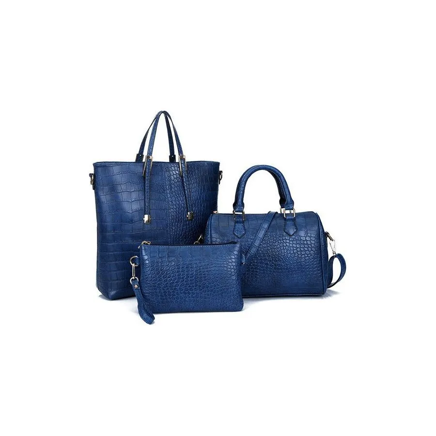 Luxury CrocChic 3 Piece Clutch Wallet Shoulder Bag