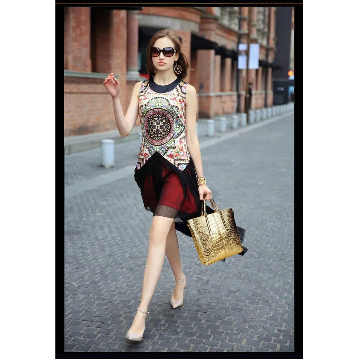 Luxury CrocChic 3 Piece Clutch Wallet Shoulder Bag