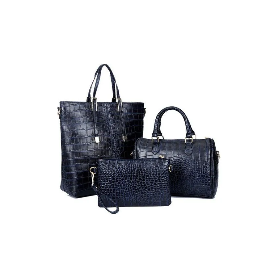 Luxury CrocChic 3 Piece Clutch Wallet Shoulder Bag