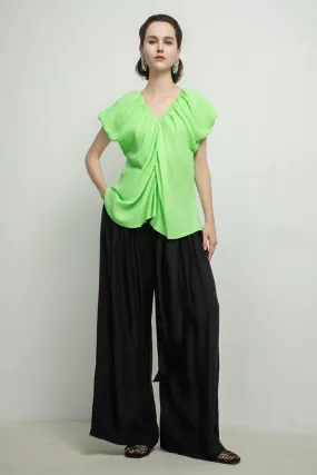 Madeleine Straight Gathered Cotton Top