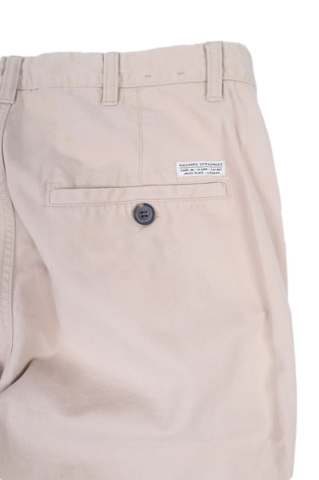 Men's ALLSAINTS Beige Cotton Chino Pants Casual Trousers Size 34