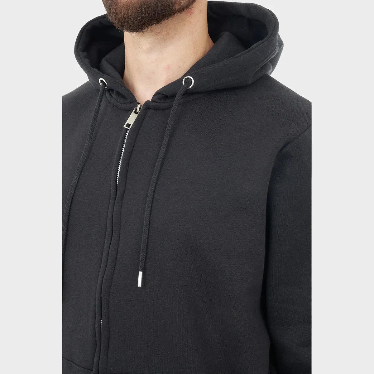Mens Black Zip Hoodie