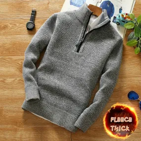 Men's Fleece Thicker  Zipper Turtleneck
