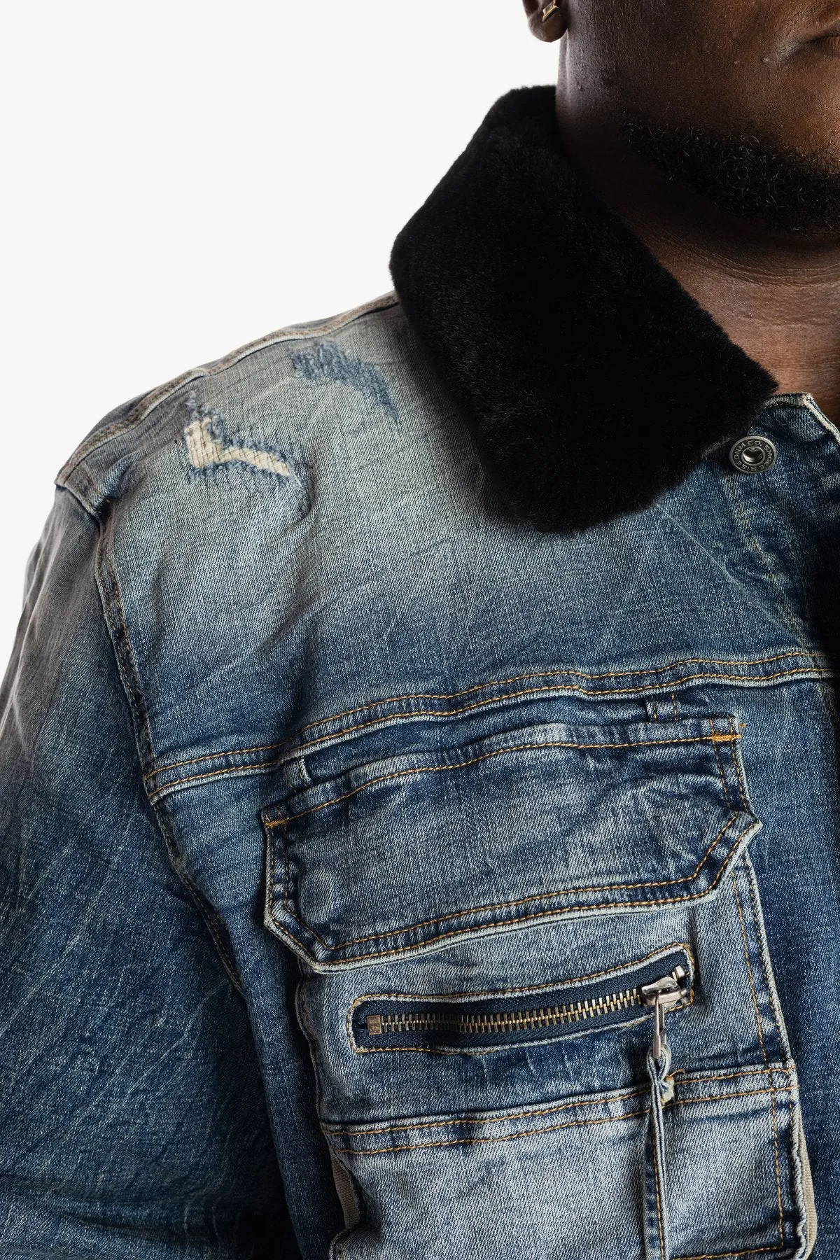 Men's Smoke Rise Two Tone Denim Jacket Elysian Blue