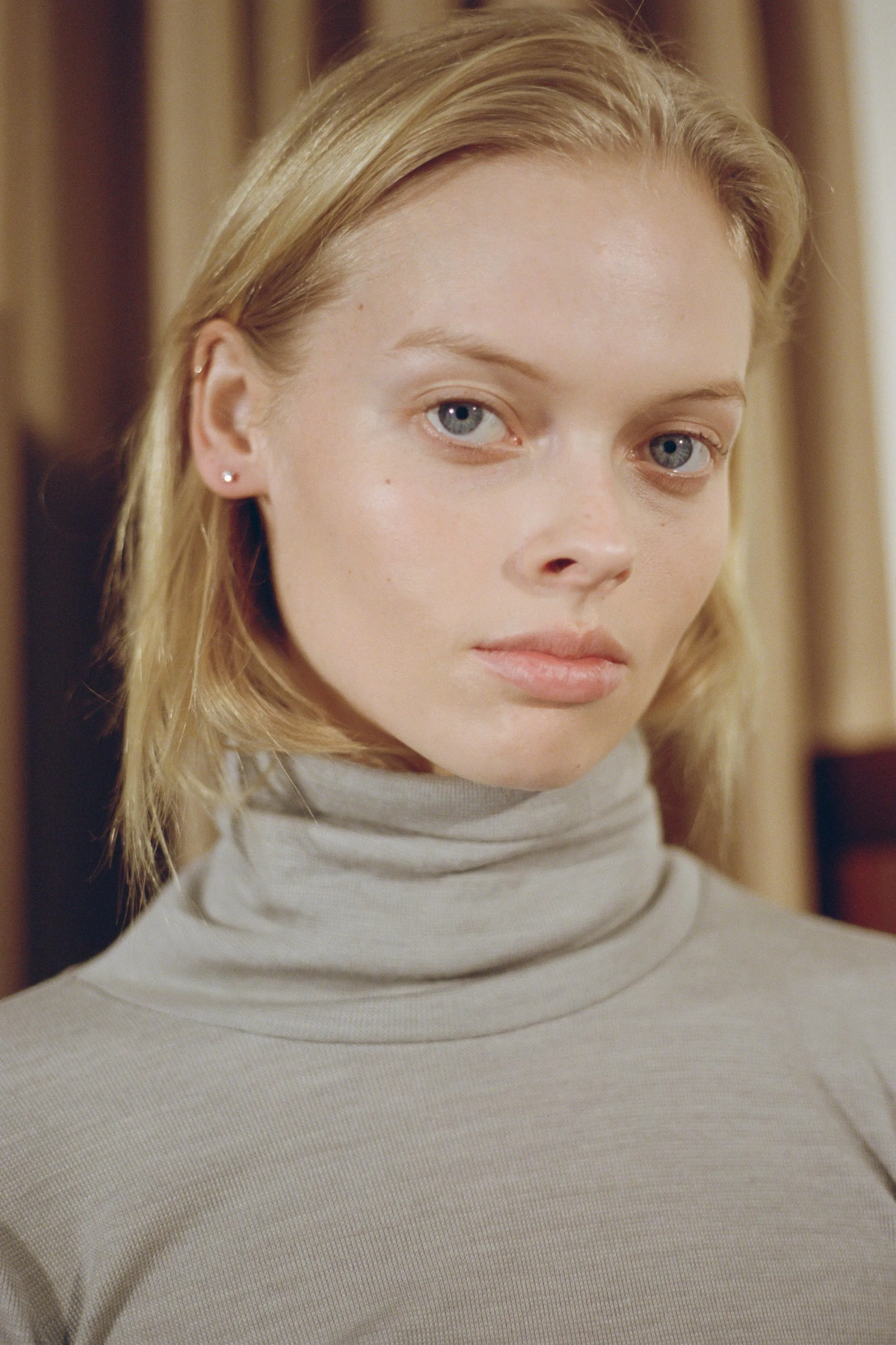 Merino 3/4 Sleeve Turtleneck ~ Oatmeal