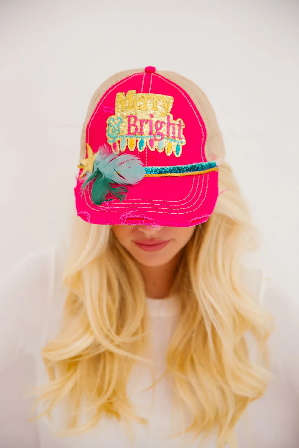 MERRY & BRIGHT FUCHSIA HAT