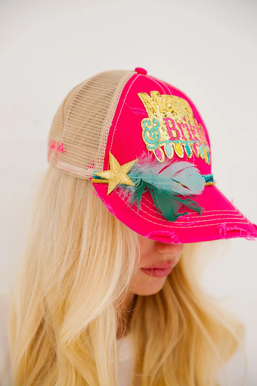 MERRY & BRIGHT FUCHSIA HAT