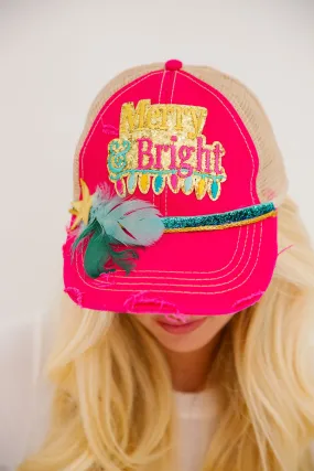 MERRY & BRIGHT FUCHSIA HAT