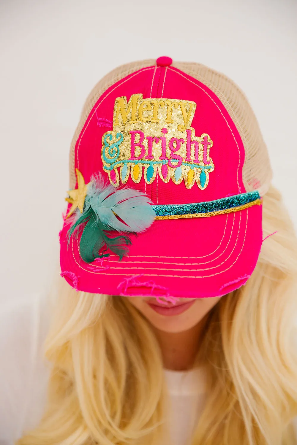MERRY & BRIGHT FUCHSIA HAT