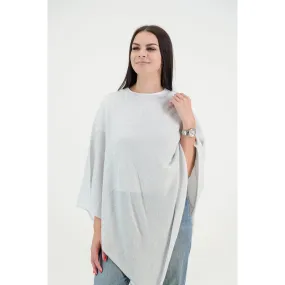 Mia Cotton Lurex Poncho / Silver
