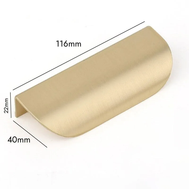 MIRTO / Curved Solid Brass Edge Pull