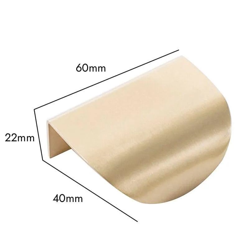 MIRTO / Curved Solid Brass Edge Pull