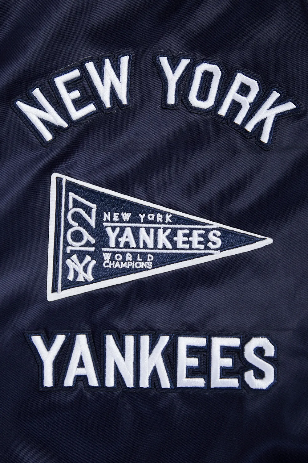 MLB NEW YORK YANKEES RETRO CLASSIC MEN'S RIB SATIN JACKET (MIDNIGHT NAVY)