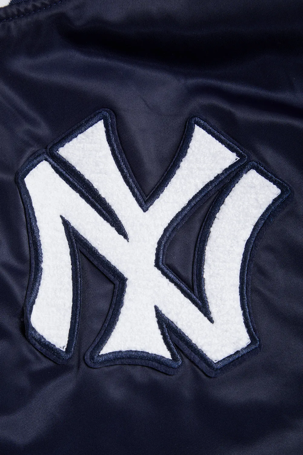 MLB NEW YORK YANKEES RETRO CLASSIC MEN'S RIB SATIN JACKET (MIDNIGHT NAVY)