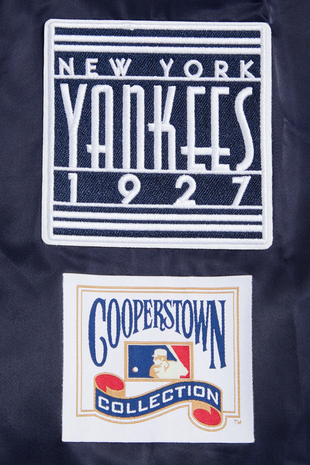 MLB NEW YORK YANKEES RETRO CLASSIC MEN'S RIB SATIN JACKET (MIDNIGHT NAVY)