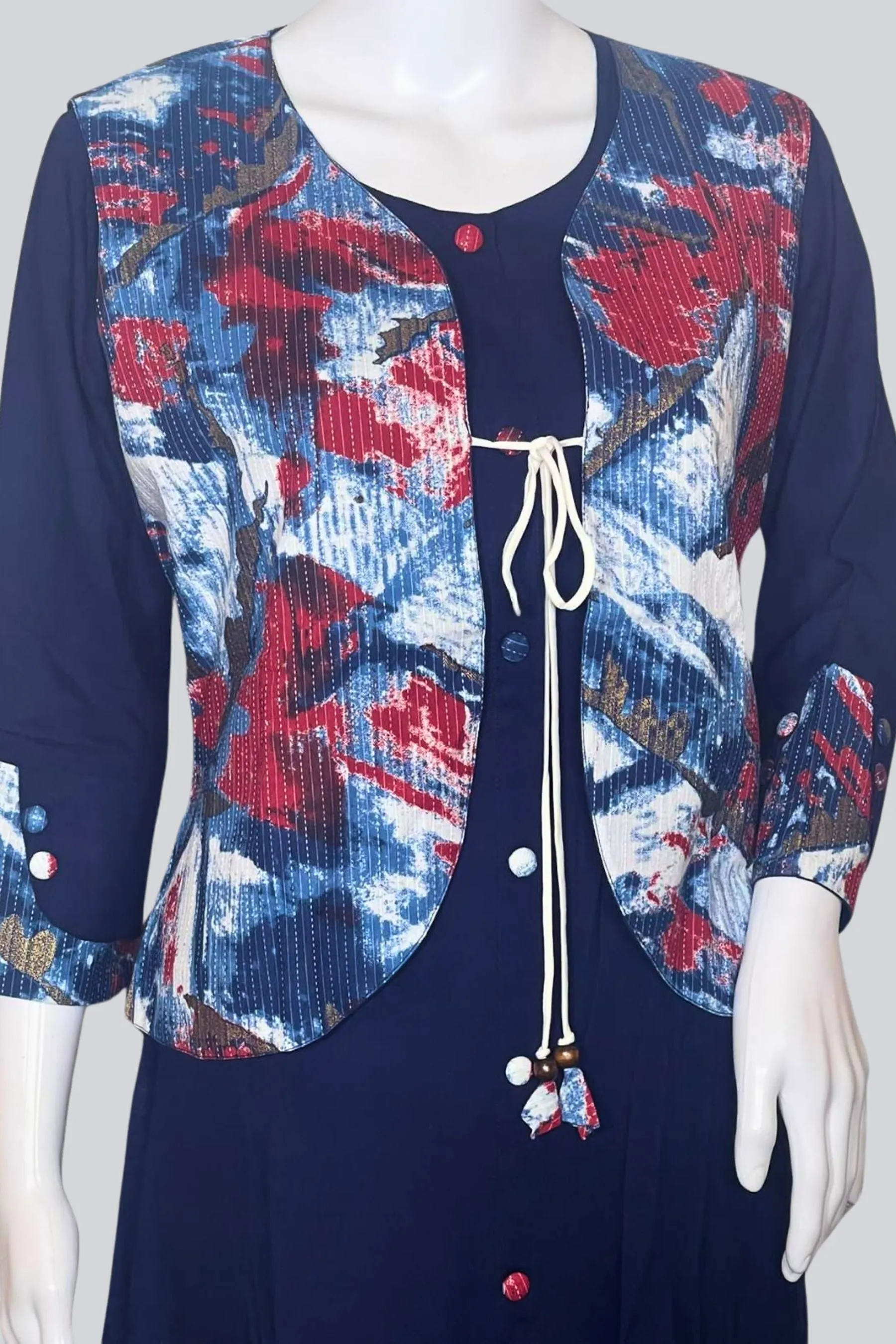Modern Elegance Rayon Kurti With Short Overcoat |JCS Fashion