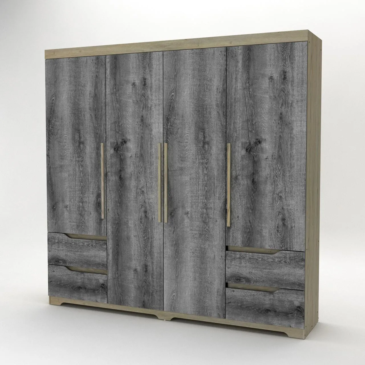 Modern Extended 4 Door Wardrobe – Available In 2 Colours