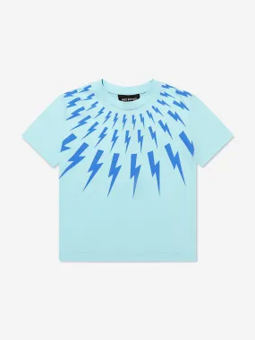 Neil Barrett Boys Thunderbolt T-Shirt in Aquamarine