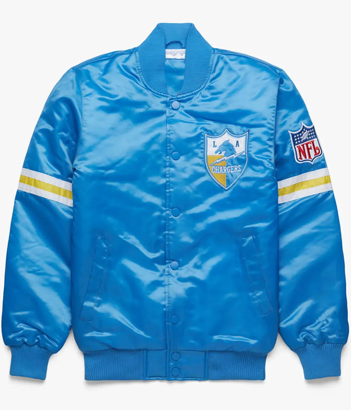 NFL LA Chargers Light Blue Satin Jacket