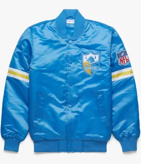 NFL LA Chargers Light Blue Satin Jacket