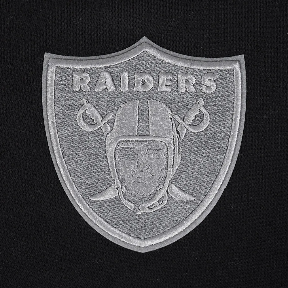 NFL LAS VEGAS RAIDERS REVERSE FRENCH TERRY MEN'S CB FLC PO HOODIE (BLACK/GRAY/EGGSHELL)