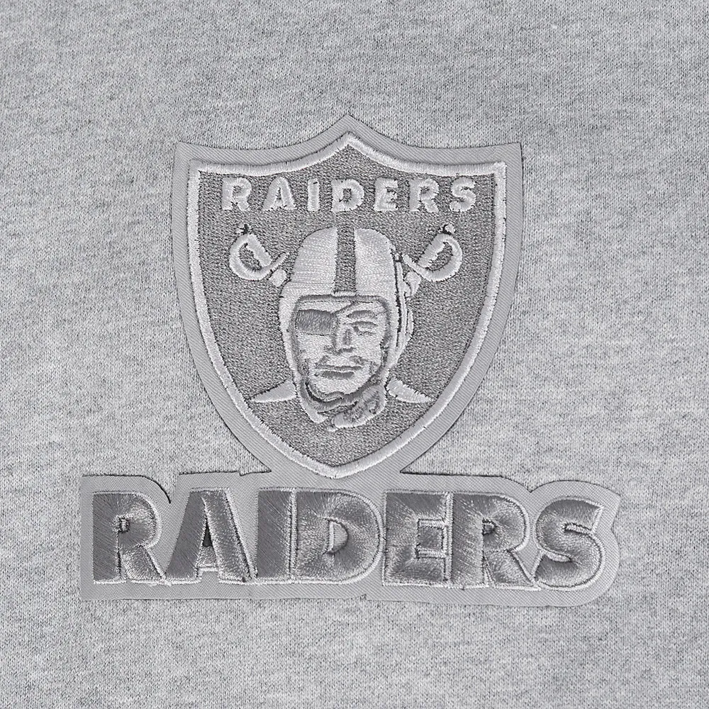 NFL LAS VEGAS RAIDERS REVERSE FRENCH TERRY MEN'S CB FLC PO HOODIE (BLACK/GRAY/EGGSHELL)