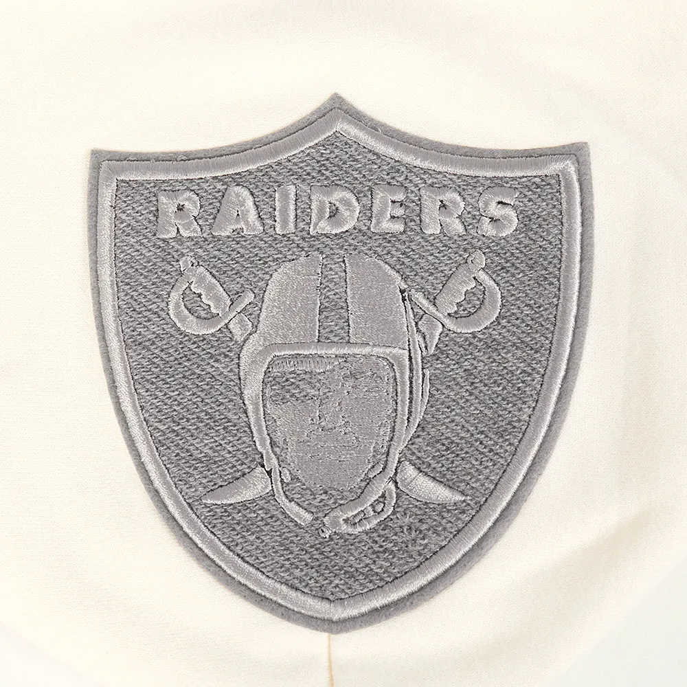 NFL LAS VEGAS RAIDERS REVERSE FRENCH TERRY MEN'S CB FLC PO HOODIE (BLACK/GRAY/EGGSHELL)