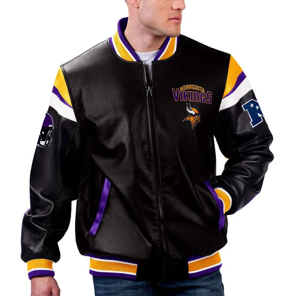NFL Minnesota Vikings Leather Jacket For Men and Women