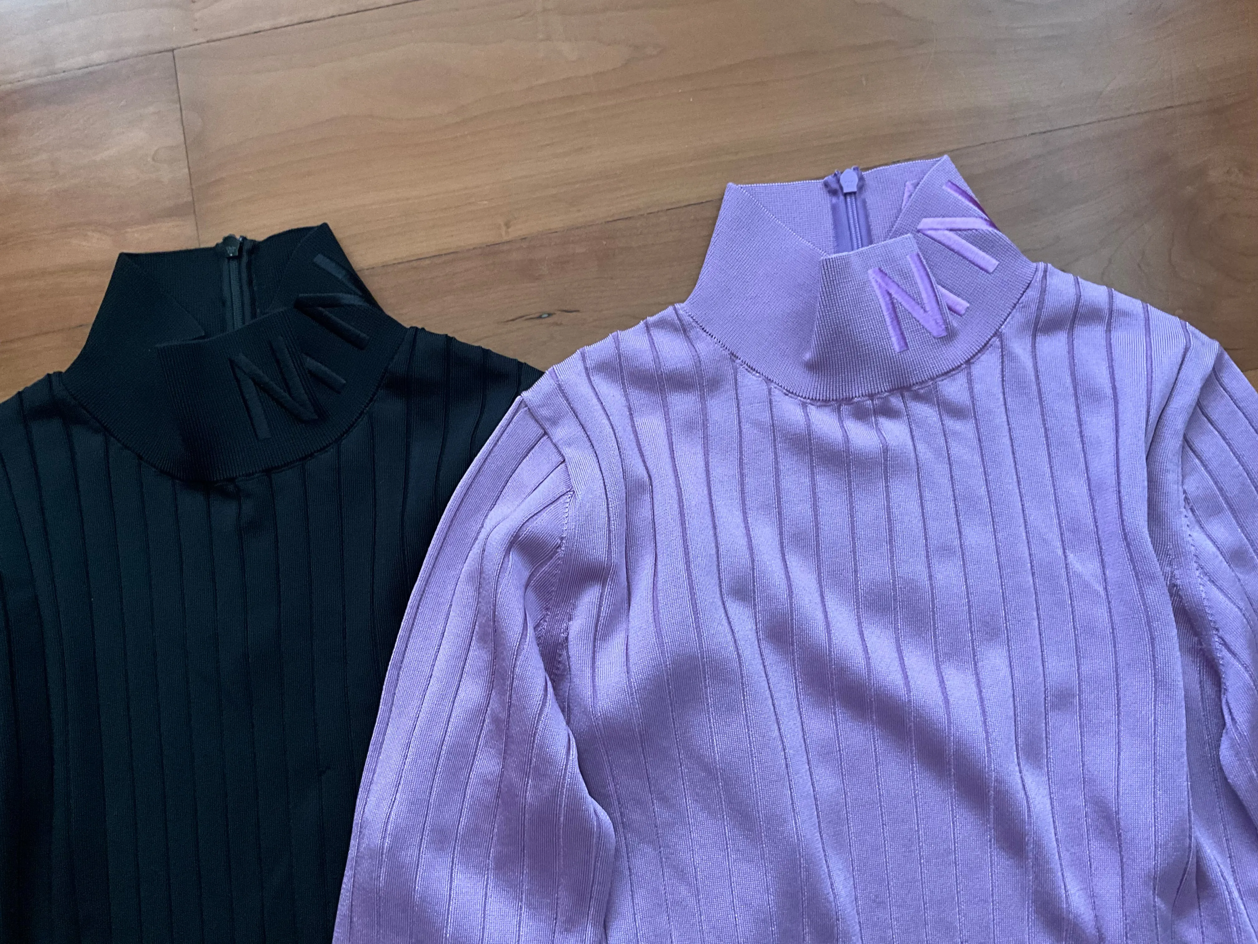 Nina Ricci Logo Knit Turtleneck Sweater Jumper Top Black or Purple ladies