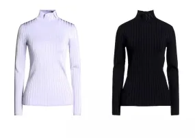 Nina Ricci Logo Knit Turtleneck Sweater Jumper Top Black or Purple ladies