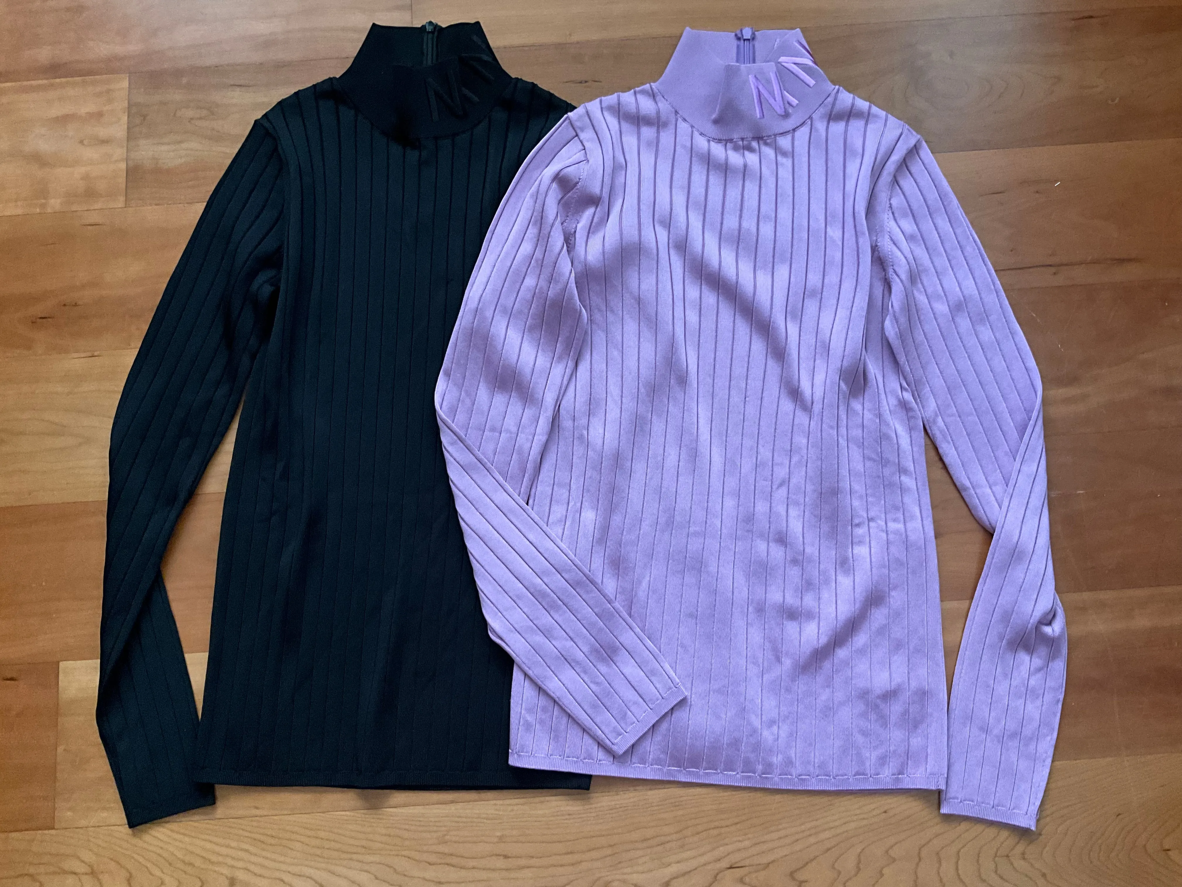 Nina Ricci Logo Knit Turtleneck Sweater Jumper Top Black or Purple ladies