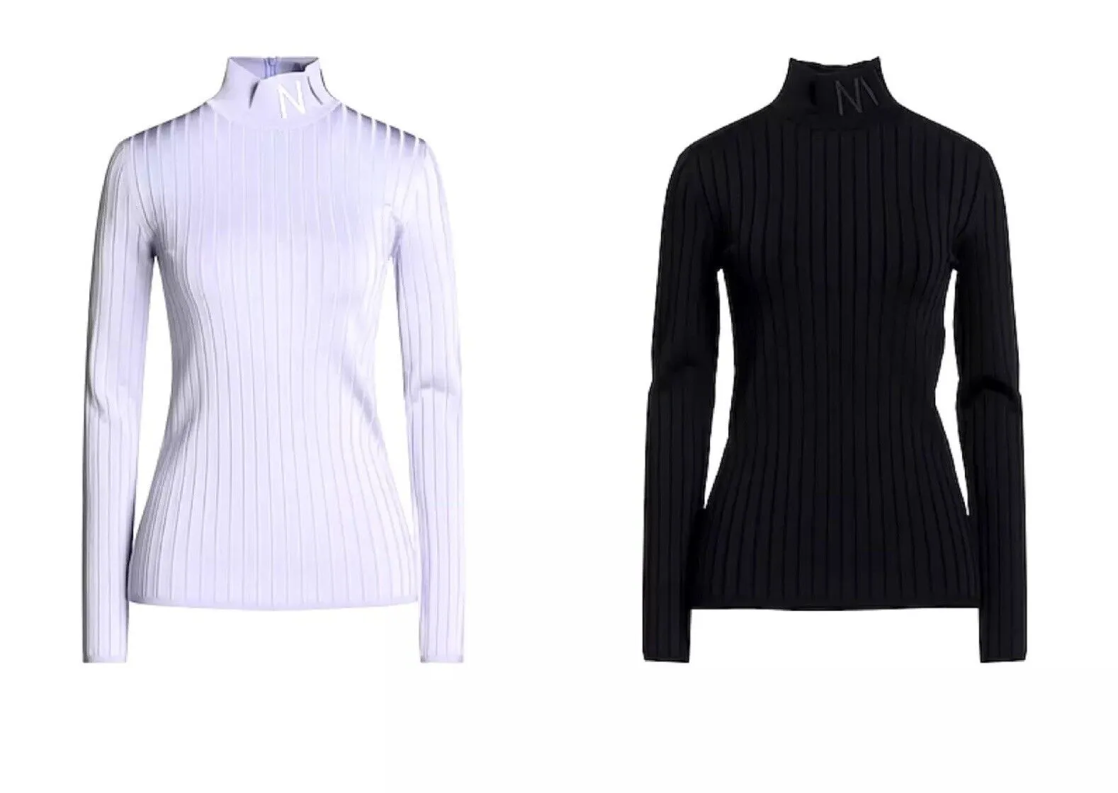 Nina Ricci Logo Knit Turtleneck Sweater Jumper Top Black or Purple ladies