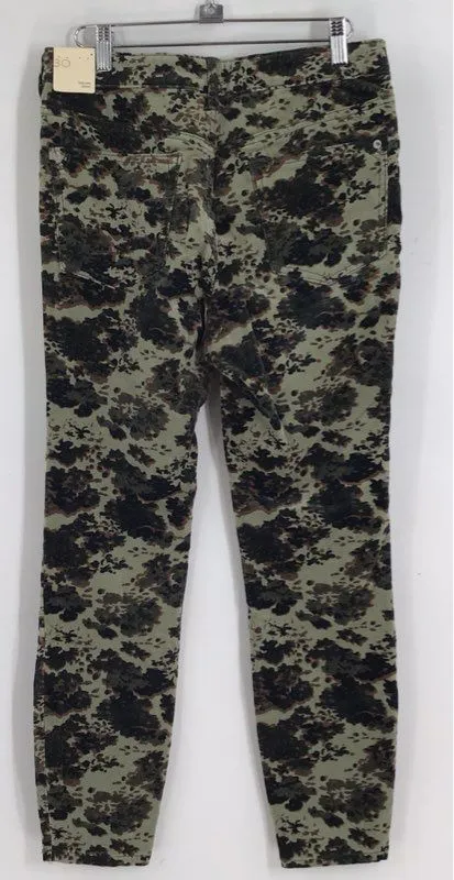 NWT Anthropologie Women's Green Camo High-Rise Skinny Leg Chino Pants - Size 30