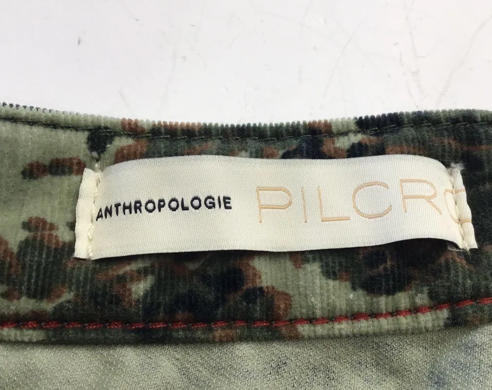 NWT Anthropologie Women's Green Camo High-Rise Skinny Leg Chino Pants - Size 30