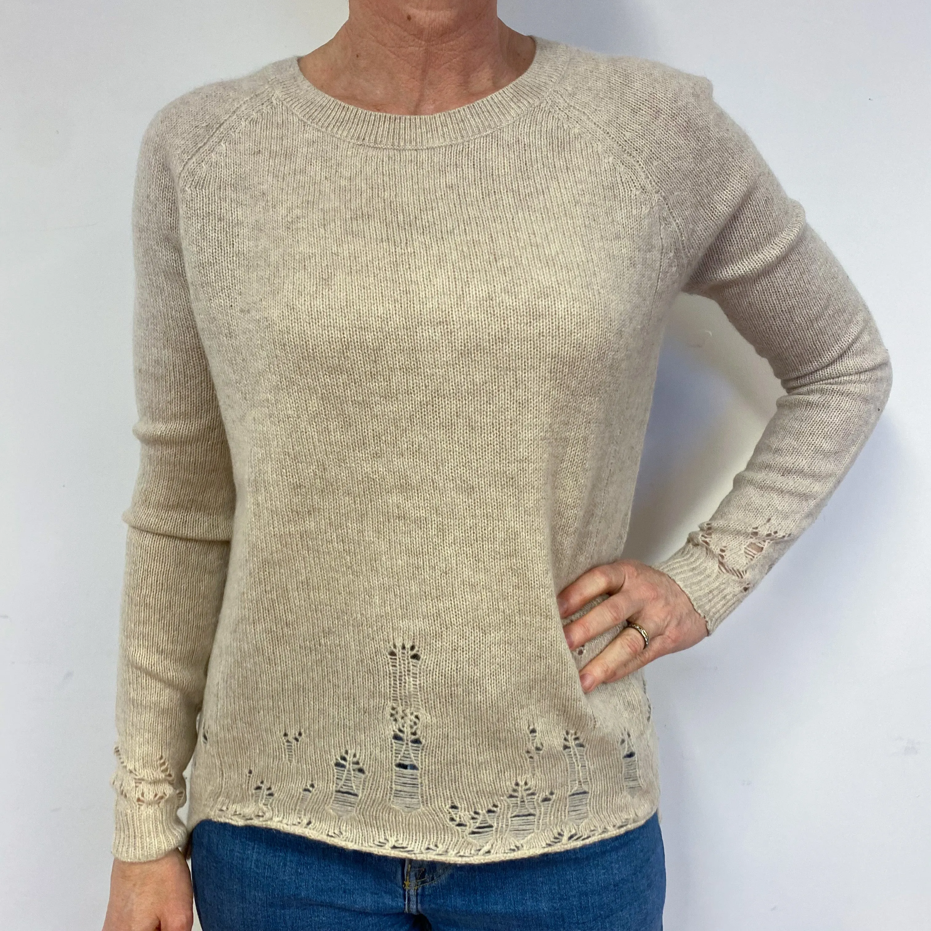 Oatmeal Crew Neck Jumper Medium