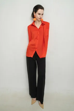 Paislee Straight Bishop Sleeved Silk Shirt