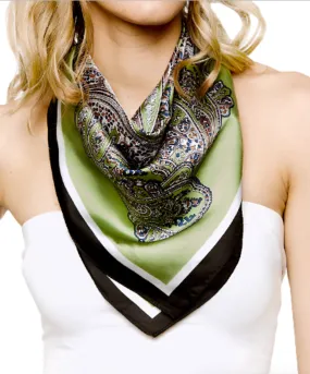 Paisley & Border Print Silky Bandana