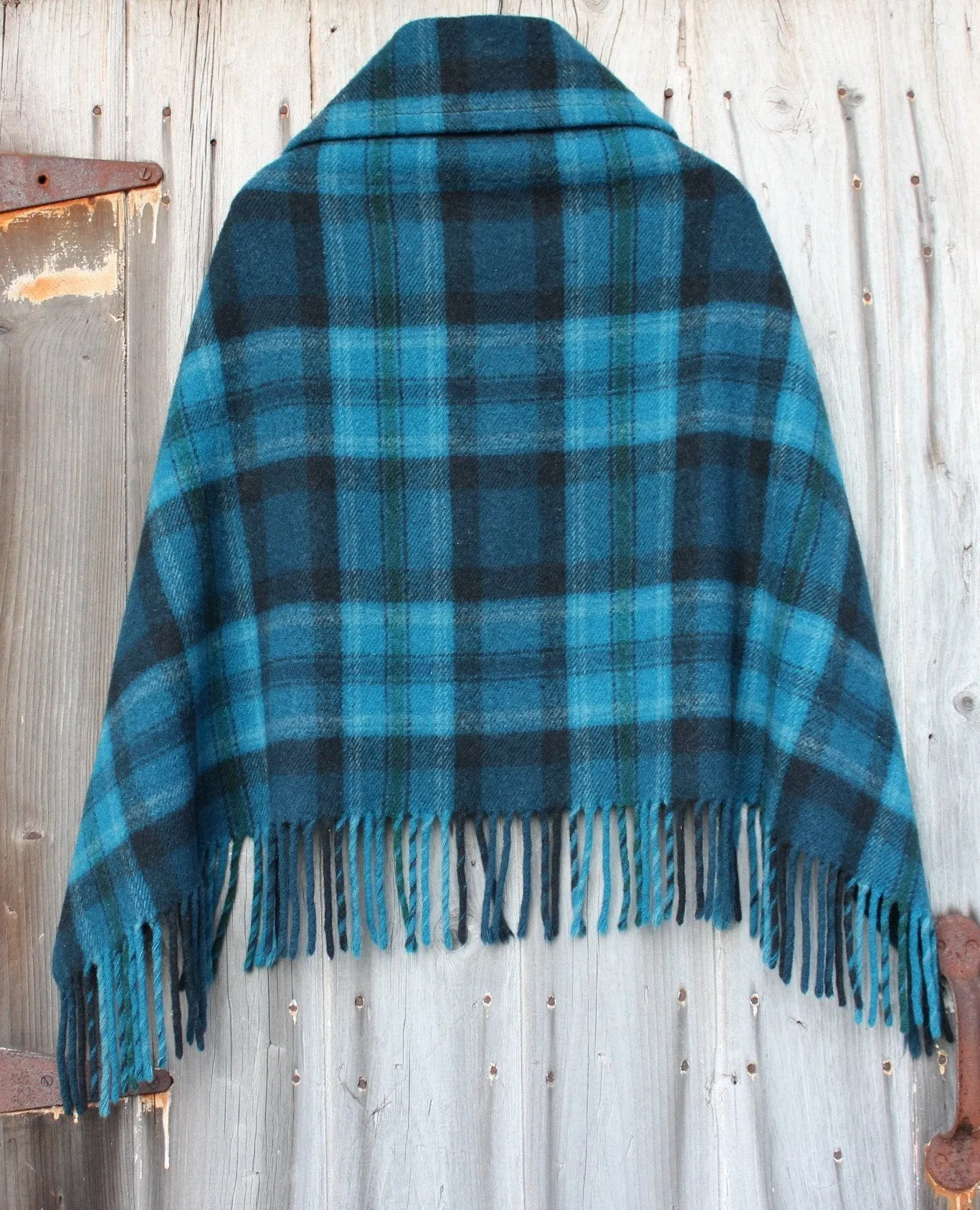 Plaid Blanket Poncho
