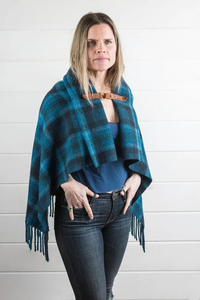 Plaid Blanket Poncho