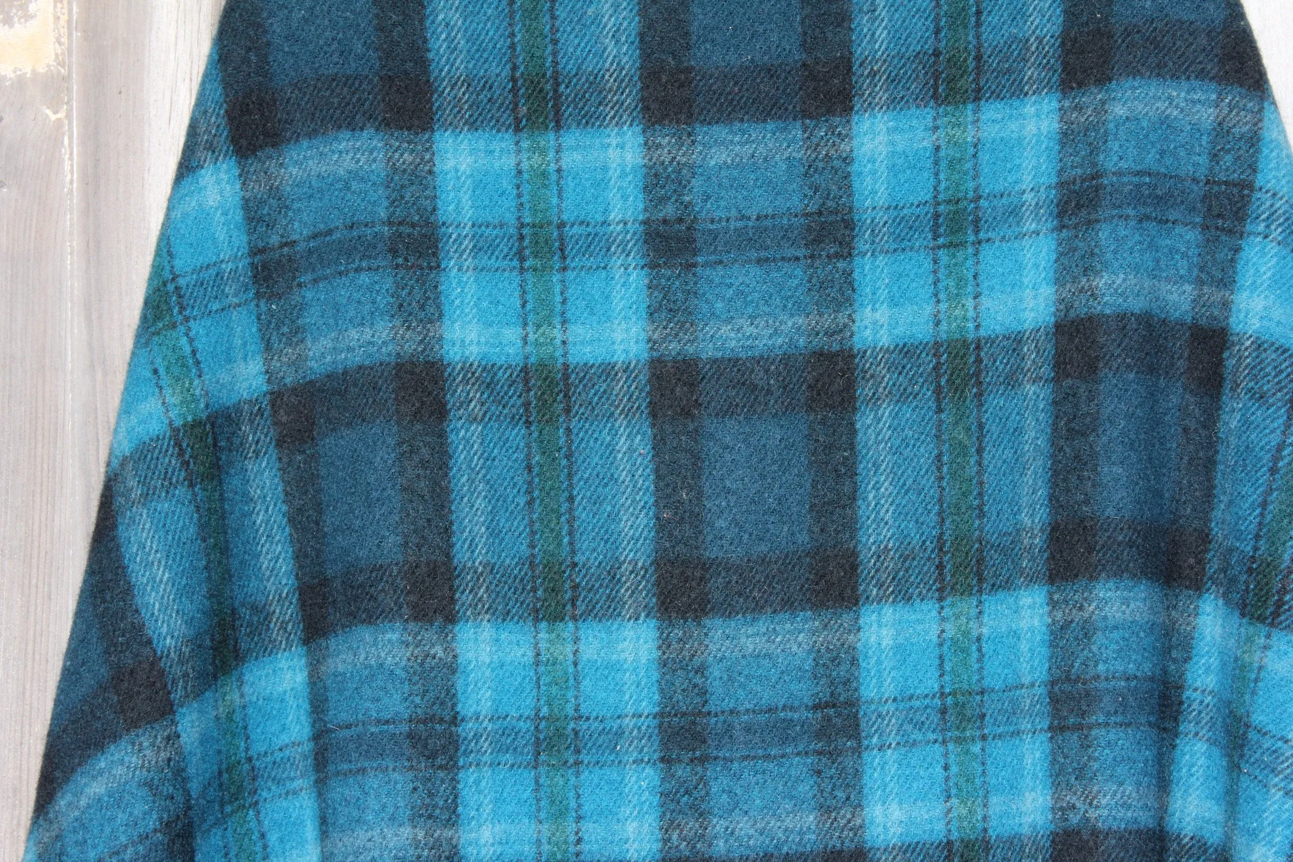Plaid Blanket Poncho