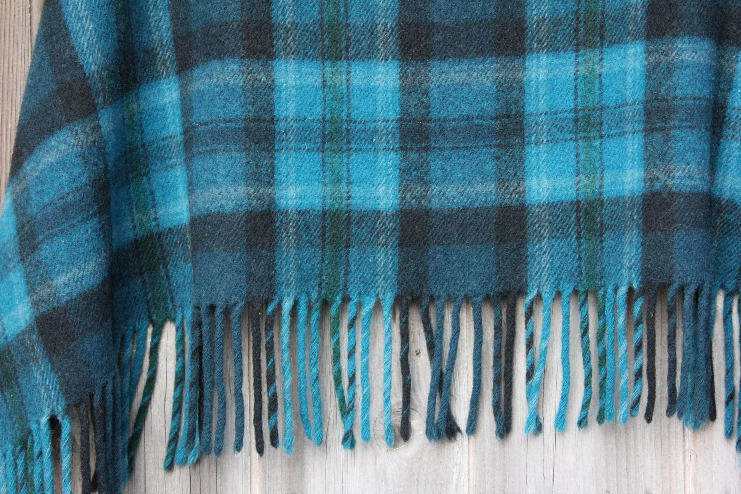 Plaid Blanket Poncho