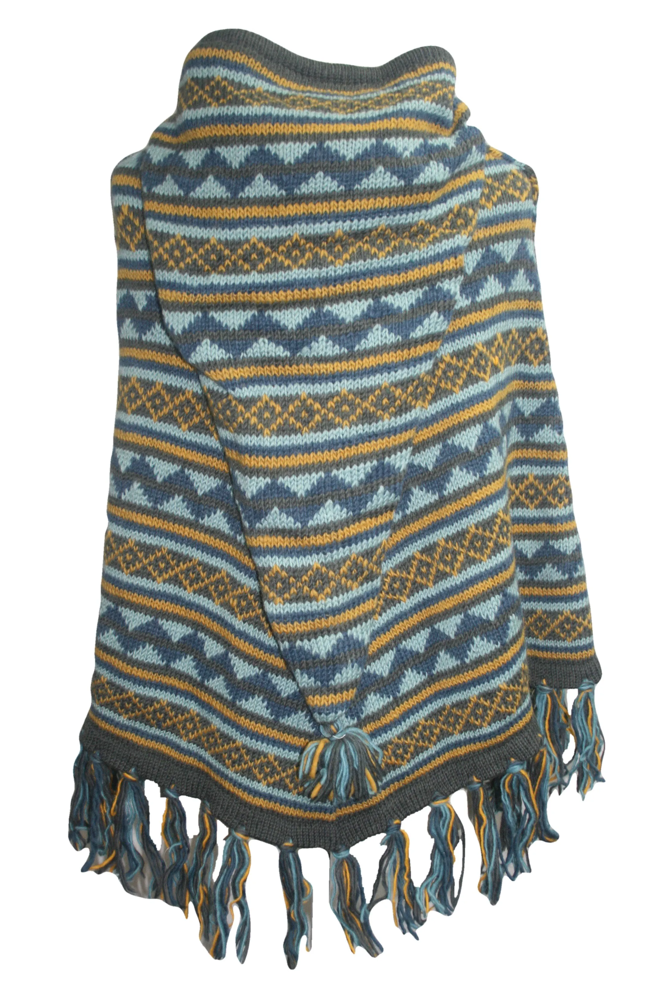 PN 100 Himalayan Soft Lambs Wool Hand Knitted Poncho