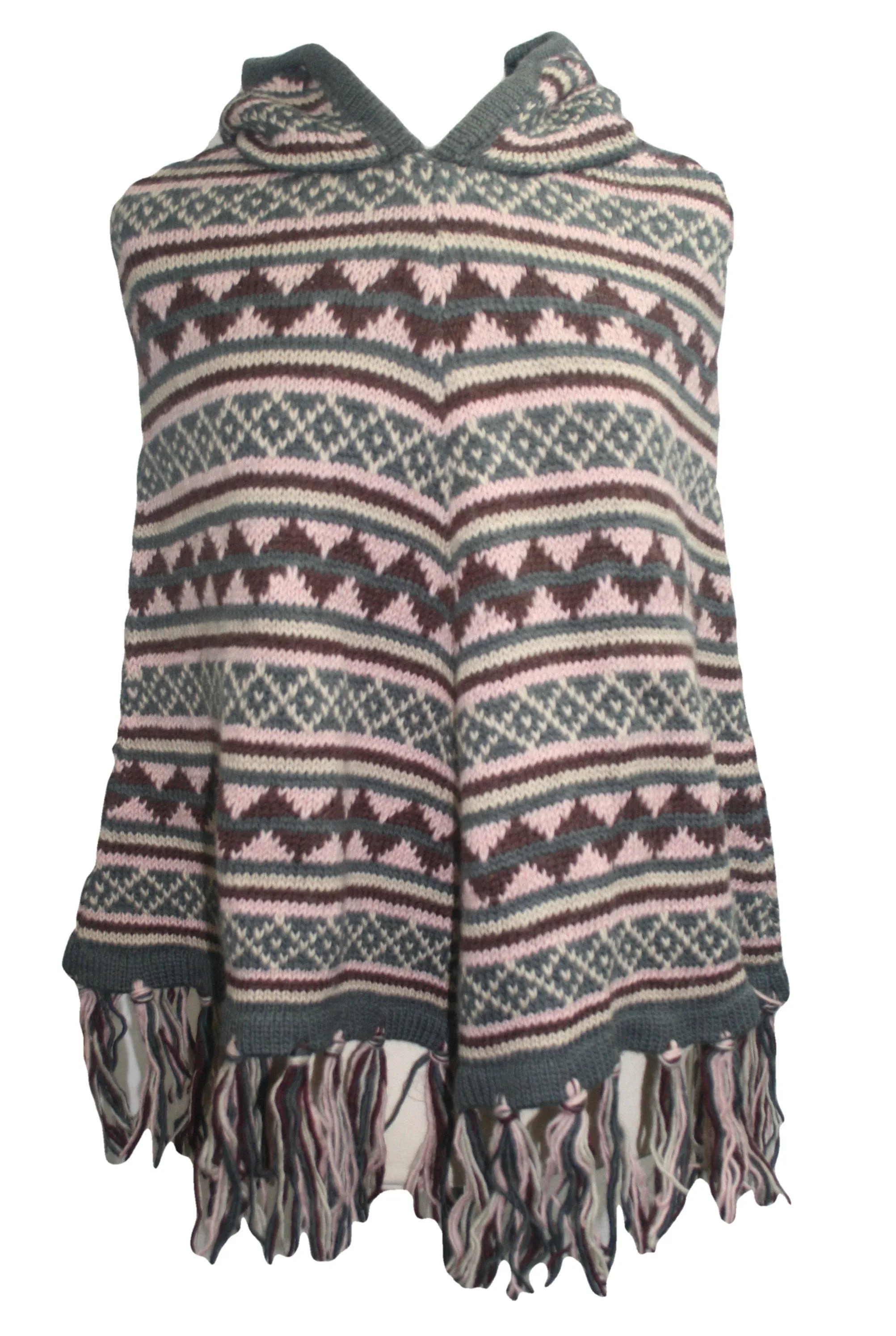 PN 100 Himalayan Soft Lambs Wool Hand Knitted Poncho