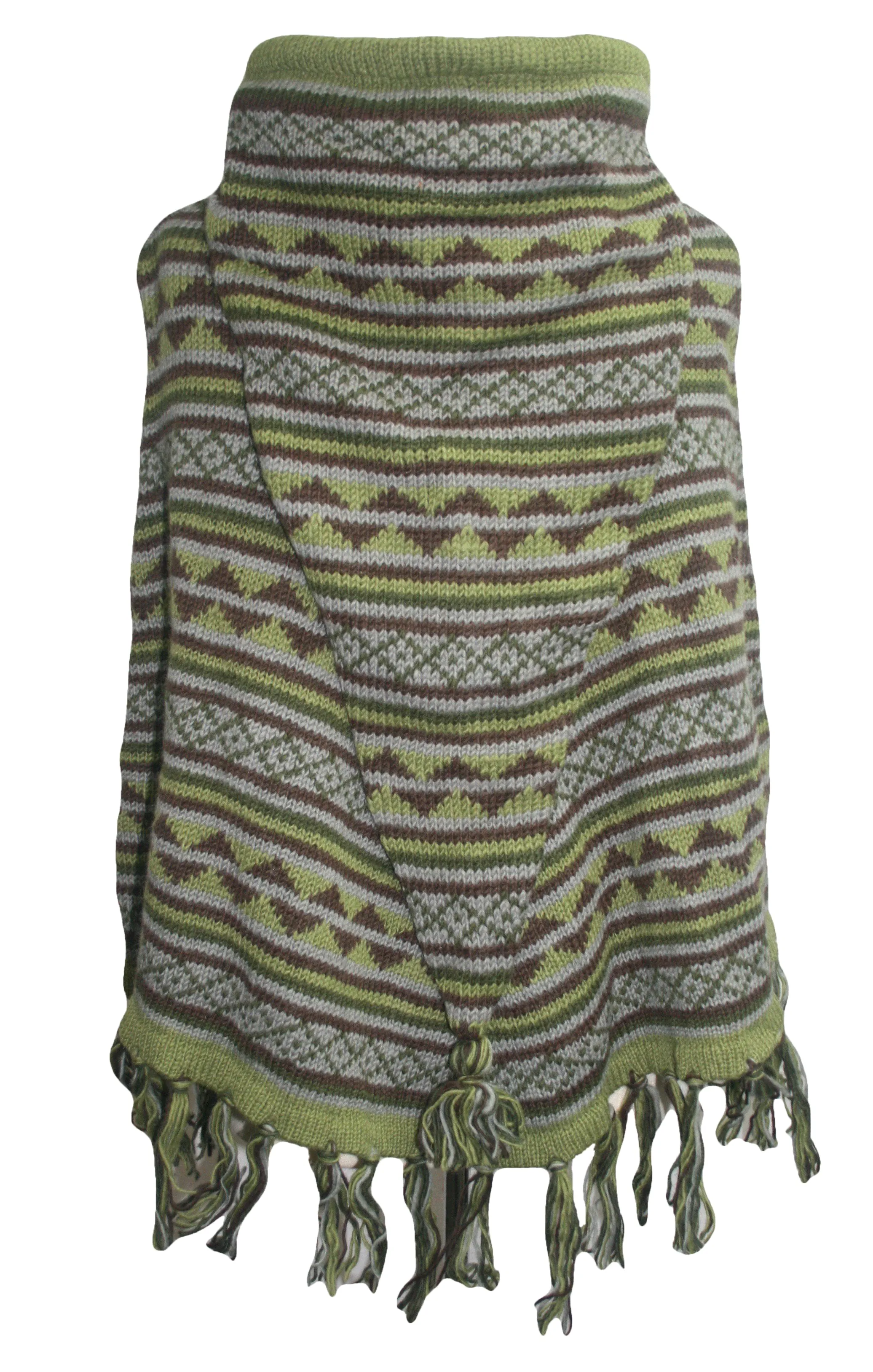 PN 100 Himalayan Soft Lambs Wool Hand Knitted Poncho