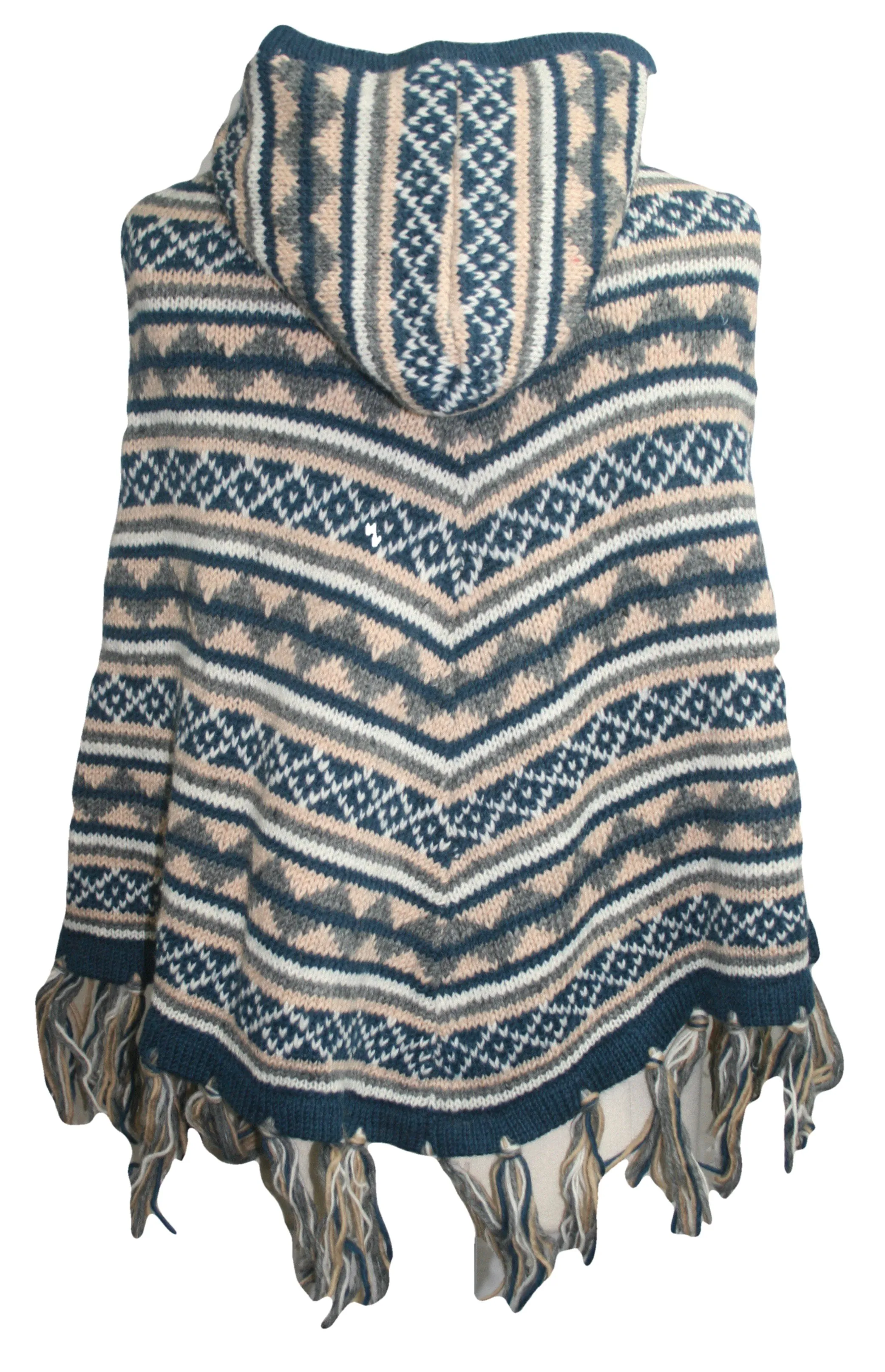 PN 100 Himalayan Soft Lambs Wool Hand Knitted Poncho