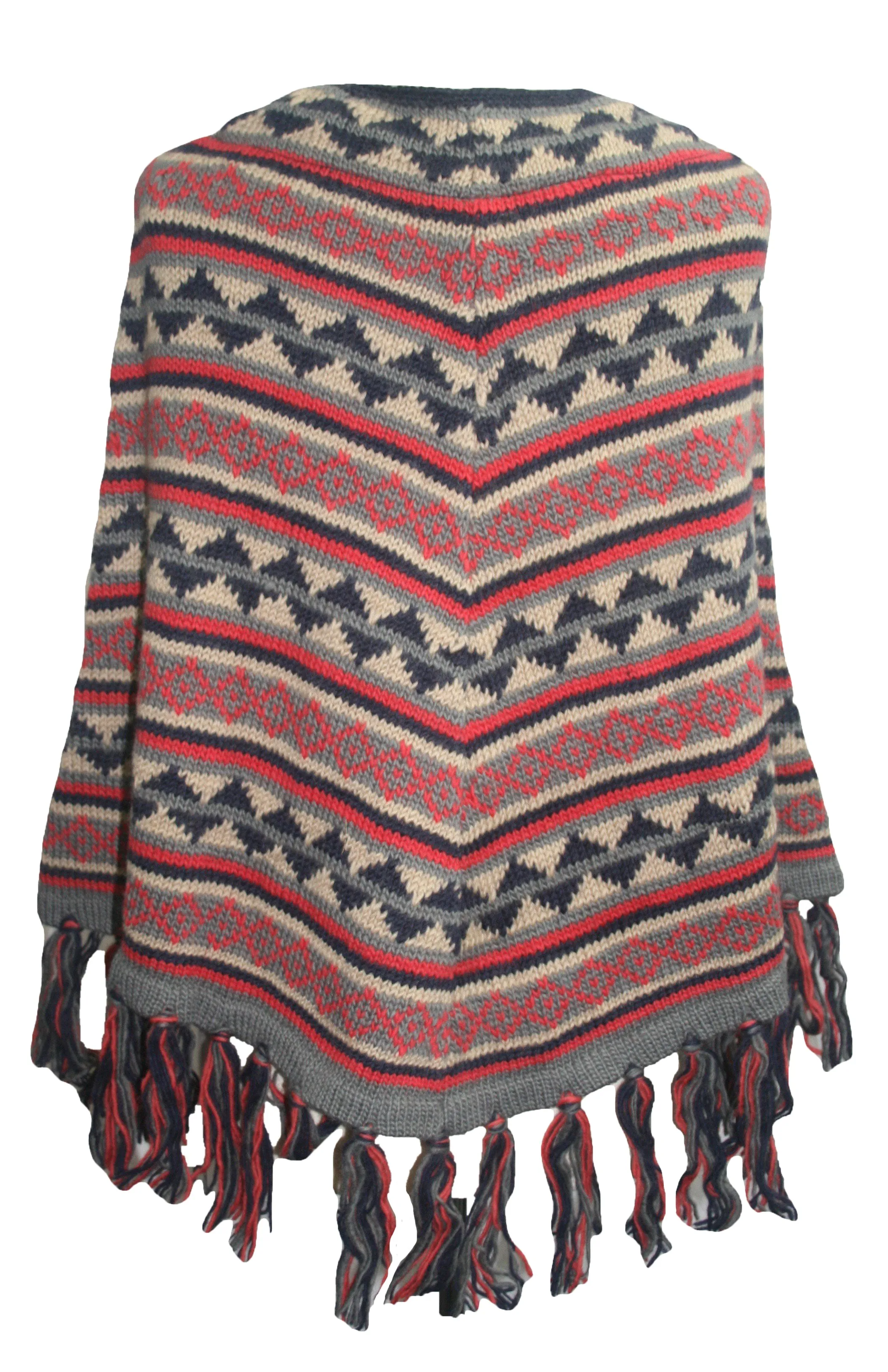 PN 100 Himalayan Soft Lambs Wool Hand Knitted Poncho